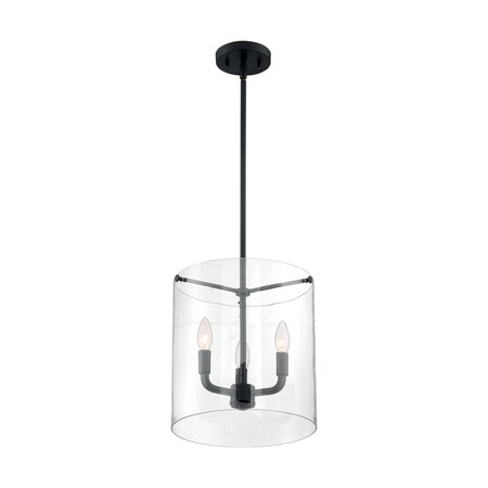 Nuvo Fixure, Pendant, 3-Lght, Incandescent, 60W, 120V, B10, Candelabra Base, Glass Finish: Clear 60/7277